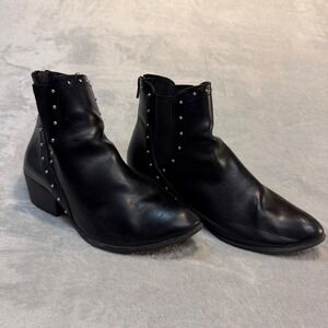 Esprit Teigan Black Studded Ankle Boots Womens 9.5M Pointed  Block Heel E1TEI01